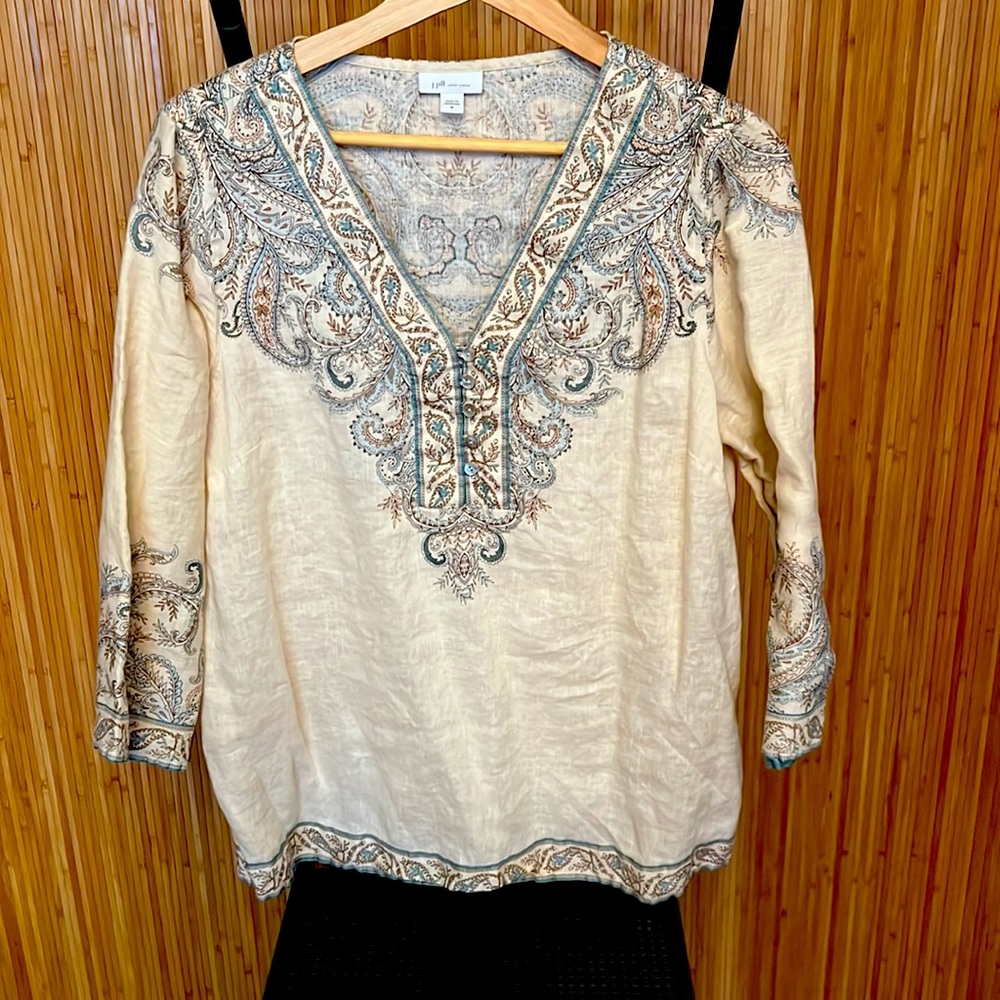 J. Jill 100% Linen Top